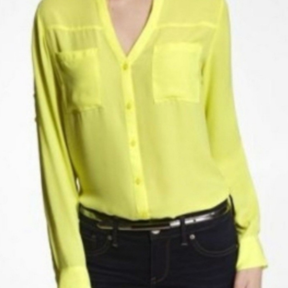 Express Portofino Shirt Yellow Lemon Color